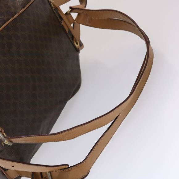 CELINE Macadam Canvas Backpack PVC Leather Brown Auth bs6391 - Picture 7 of 16